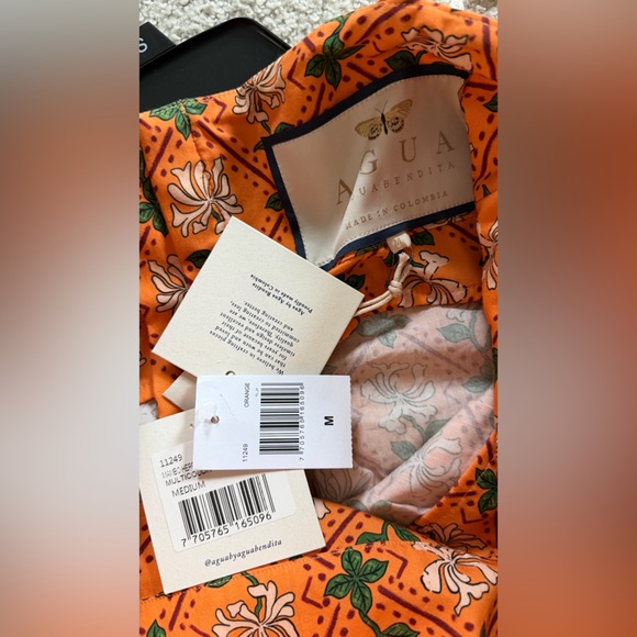 NWT AGUA BY AGUA BENDITA Mambo Herbal Floral Midi Dress - Picture 7 of 8